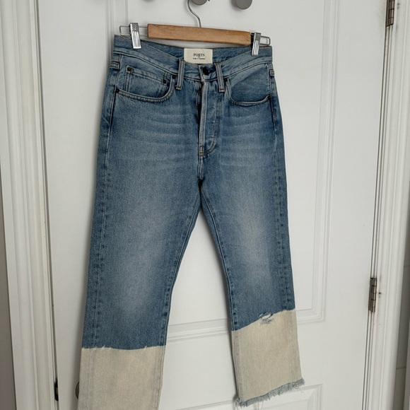 PORTS 1961 BLUE DENIM TWO TONE JEANS SIZE 25 - Picture 2 of 10